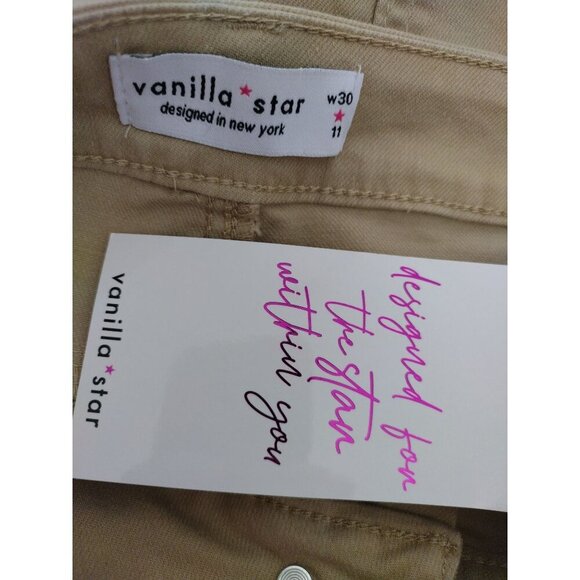 Vanilla Star Womens W30 Tan Frayed Hem Y2K Shorts, NWT. - Picture 3 of 6